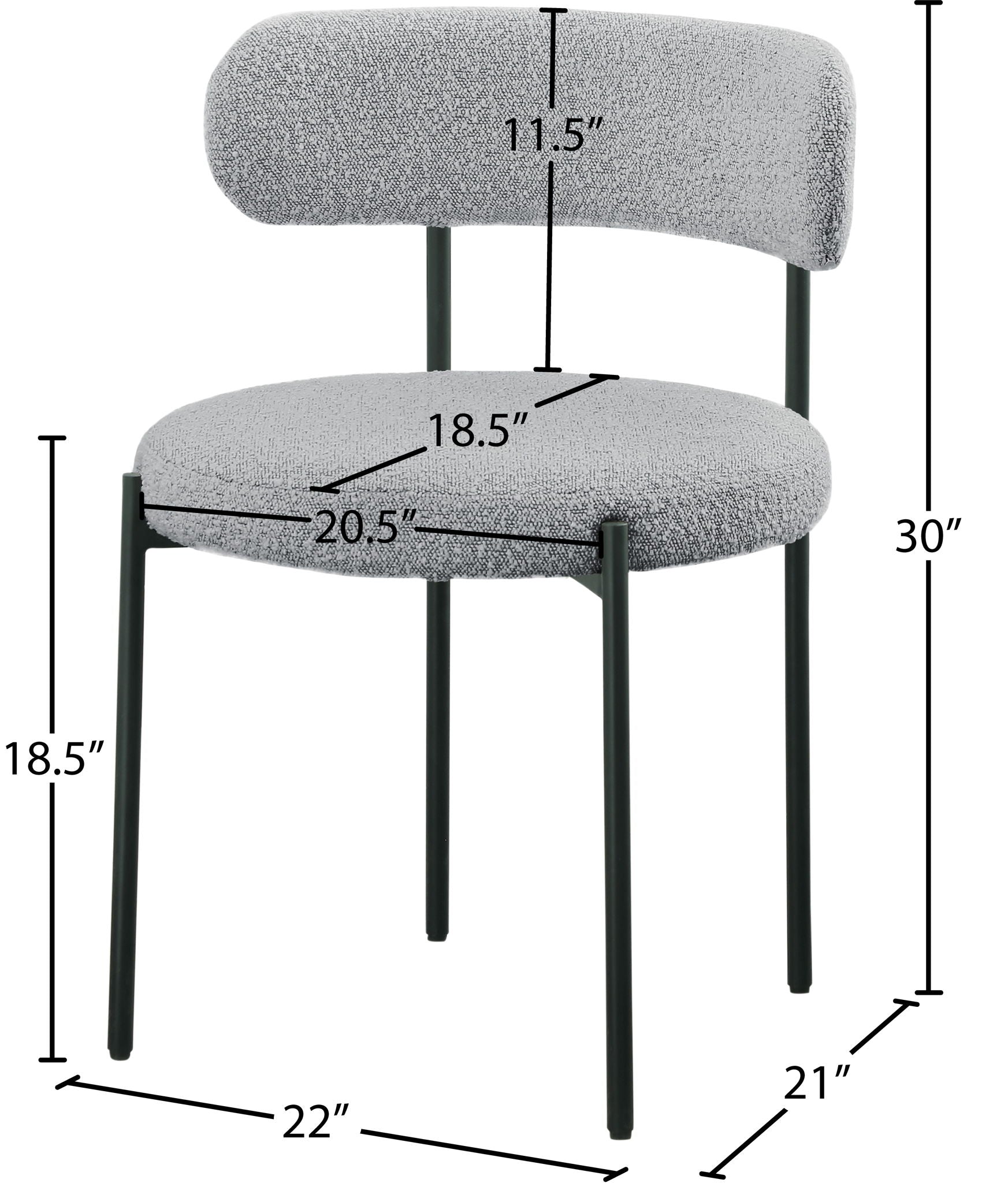 Beacon - Boucle Fabric Dining Chair (Set of 2)