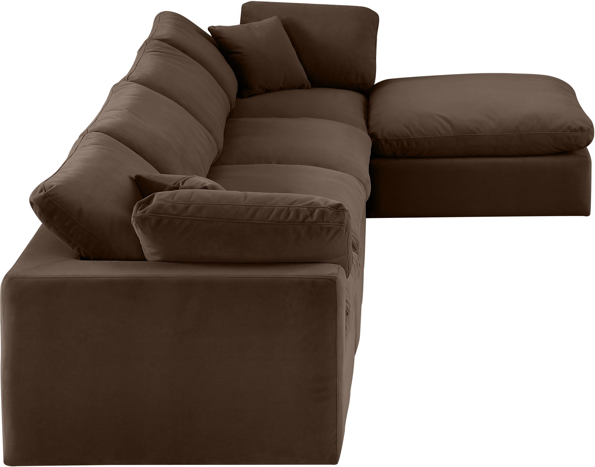 Comfy - 5 Piece Velvet Modular Sectional With Chaise