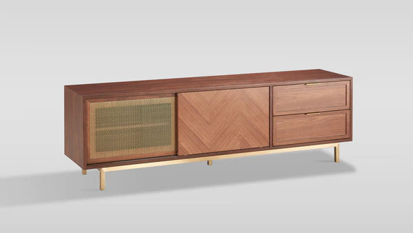 Milana TV Console (Walnut Gold)