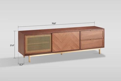 Milana TV Console (Walnut Gold)