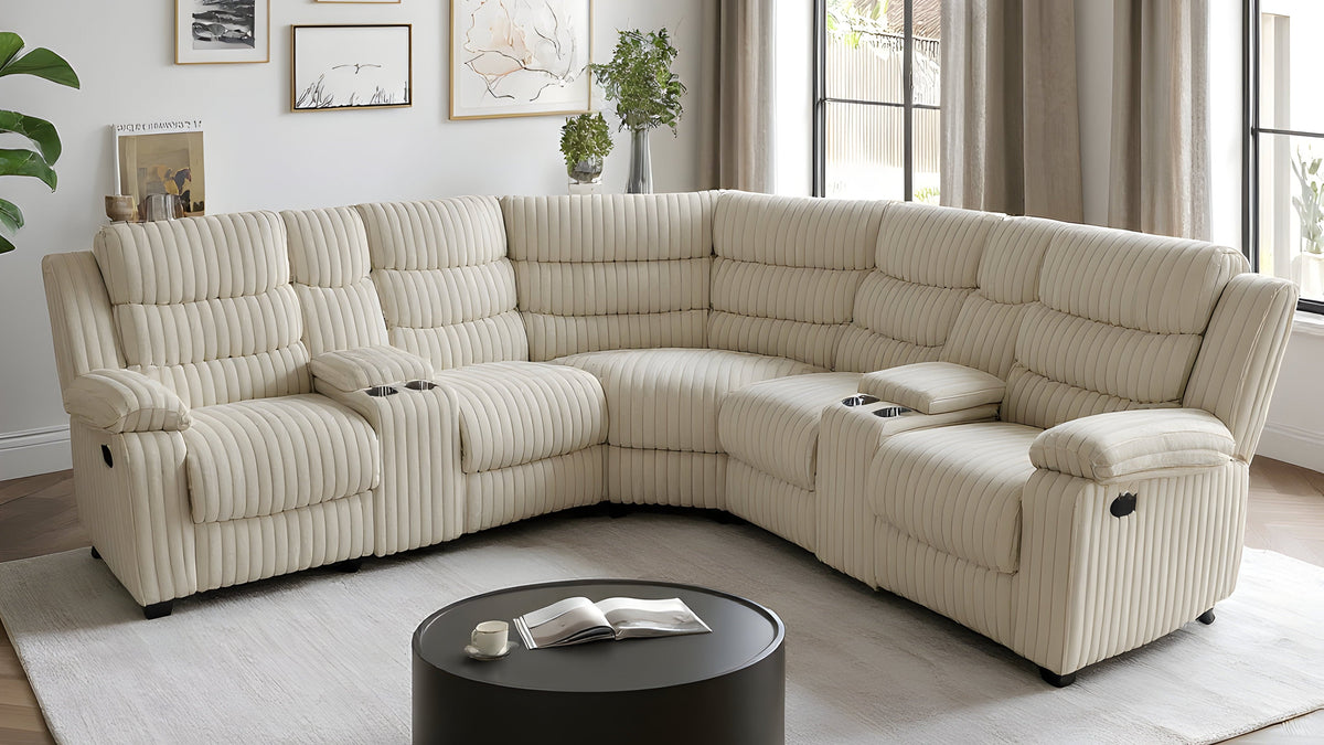 Calantha Cream Reclining Sectional