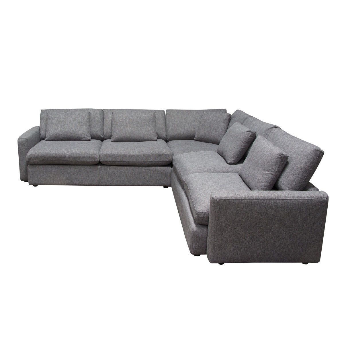 Arcadia 3PC Corner Sectional w/ Feather Down Seating in Grey Fabric