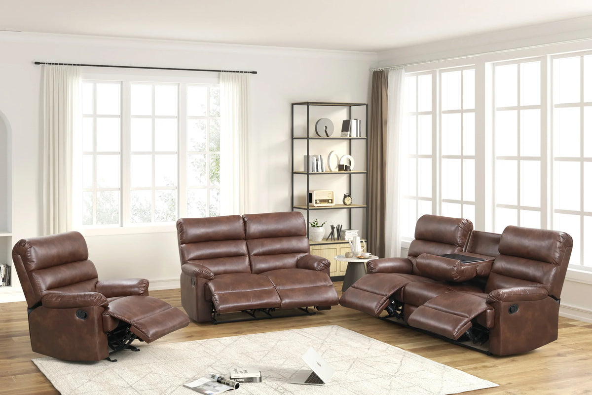 Albert Brown 3-Piece Reclining Set