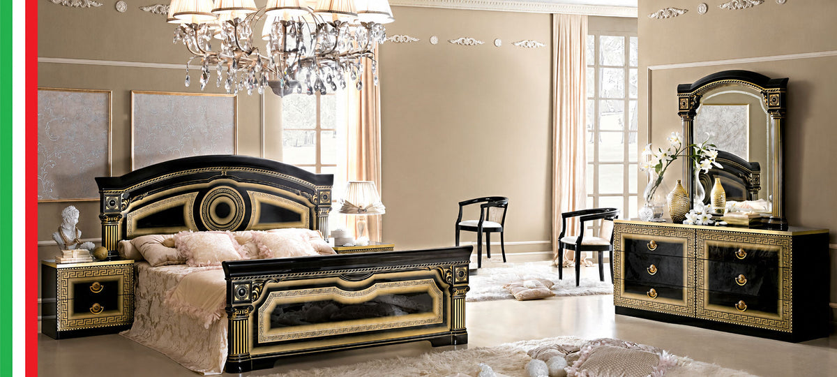 Aida Black w/Gold Nightstand