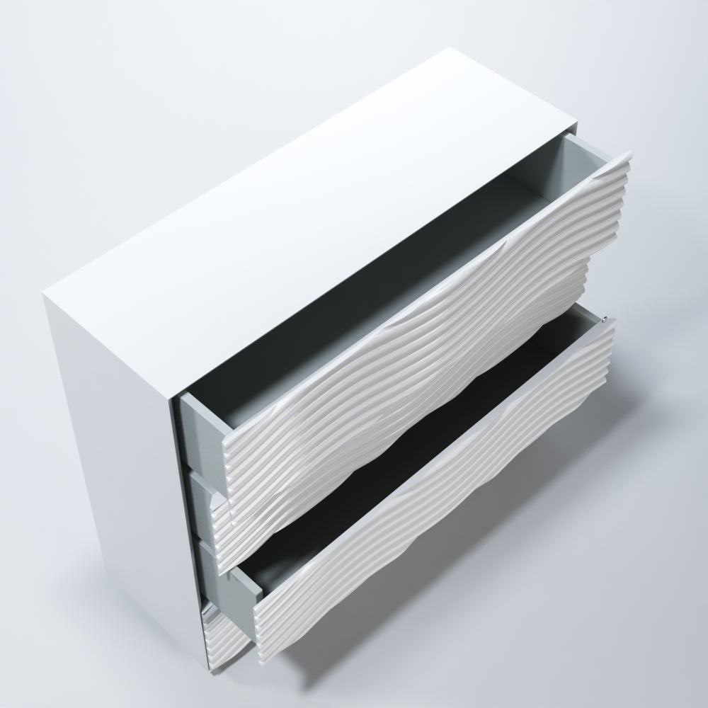 Wave White Single Dresser