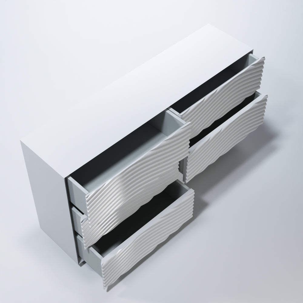Wave White Single Dresser