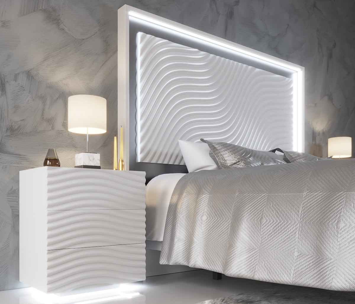 Wave White Single Dresser