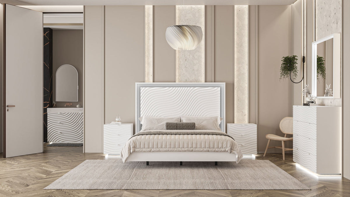 Wave White Single Dresser