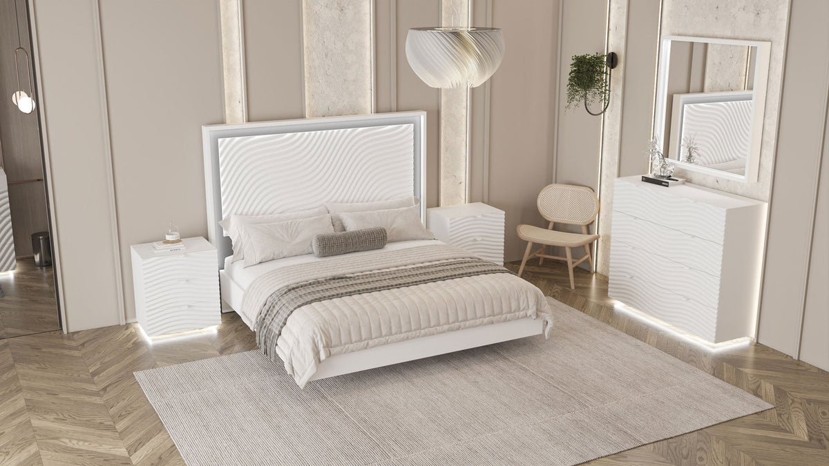 Wave White Single Dresser