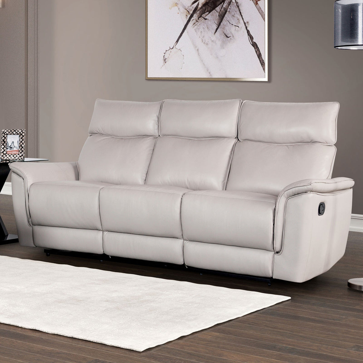 Bienne Taupe Transitional Reclining Living Room Set