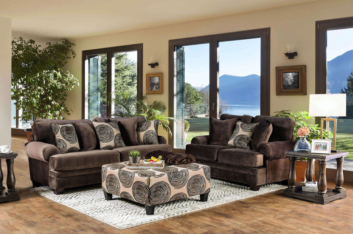 Bonaventura Brown Transitional Living Room Set