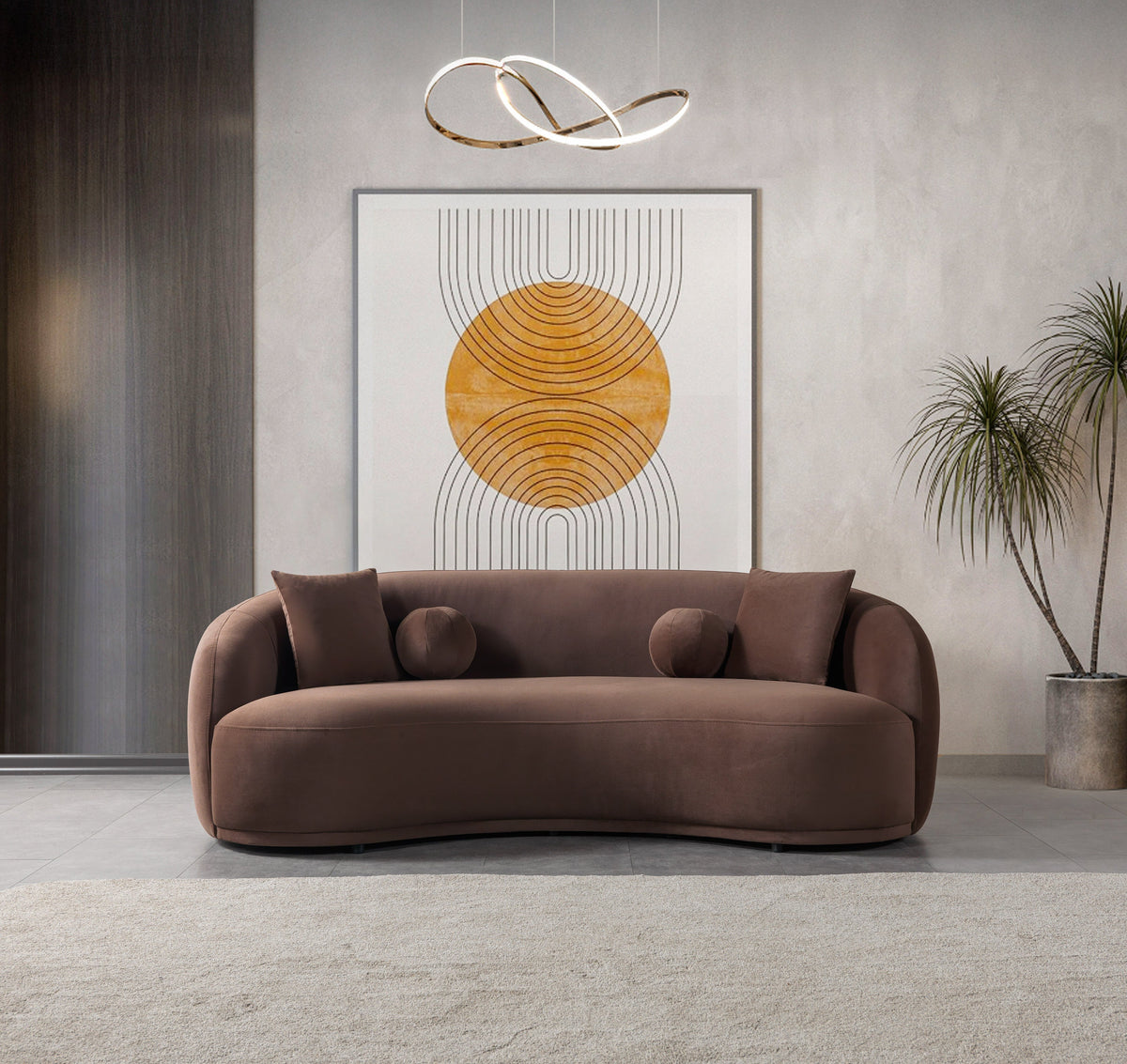Bonita Coffee Velvet Sofa & Loveseat