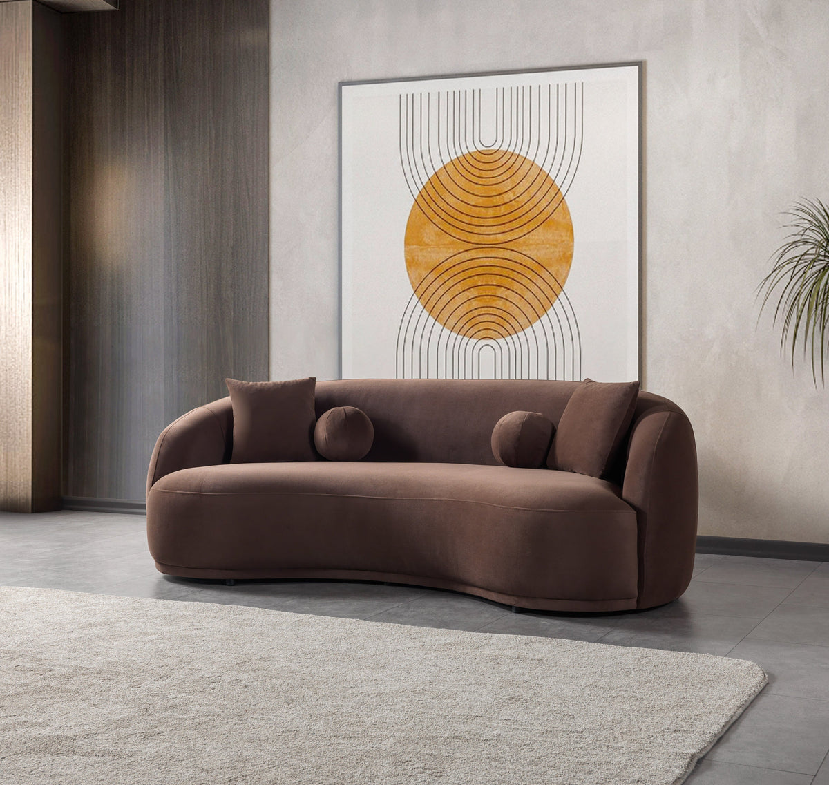 Bonita Coffee Velvet Sofa & Loveseat