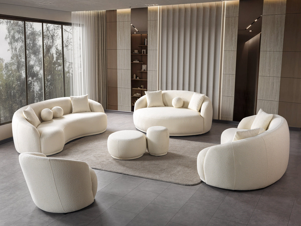 Bonita Ivory Boucle Round Sofa