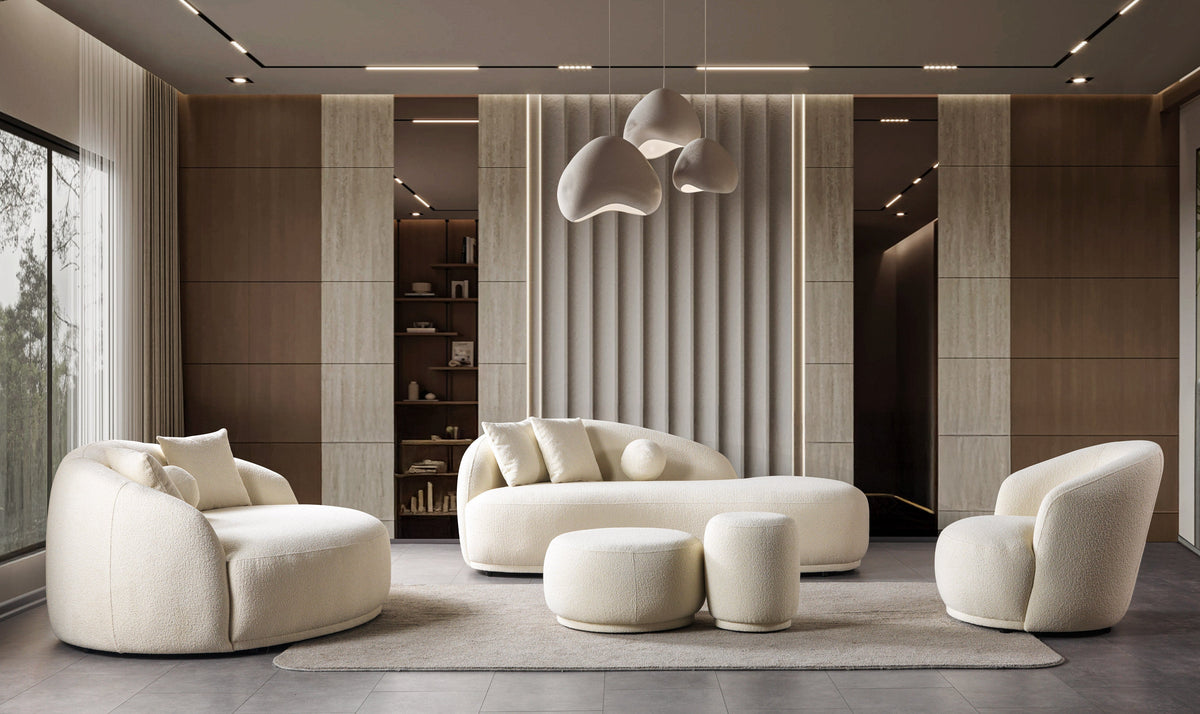 Bonita Ivory Boucle Round Sofa