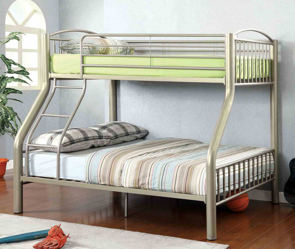 Lovia Metallic Gold Bunk Twin Bed/Full