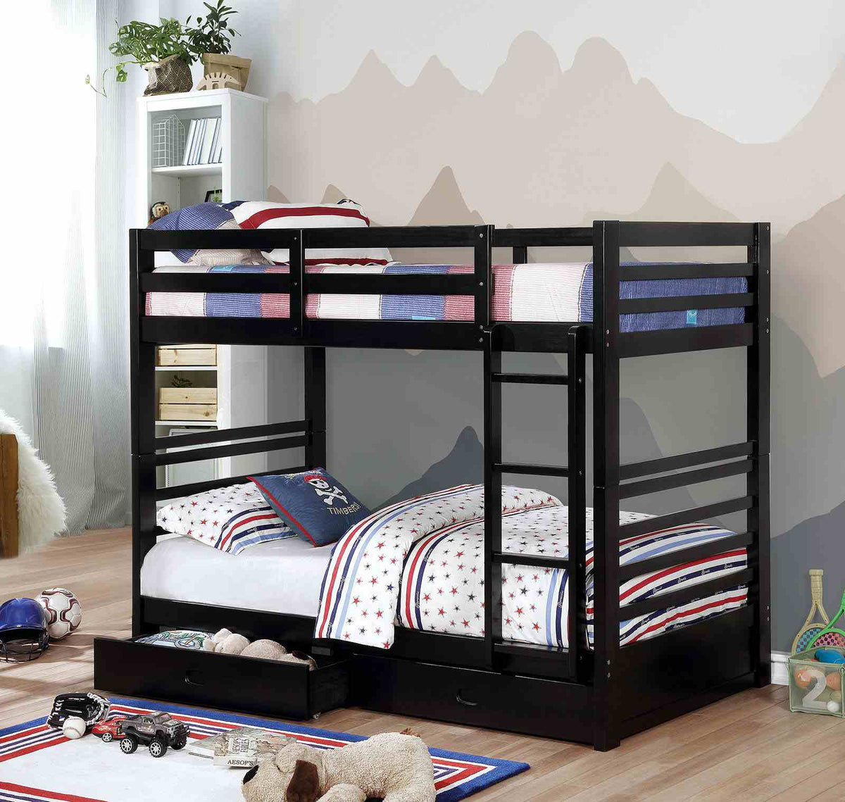 California Black Twin/Twin Bunk Bed
