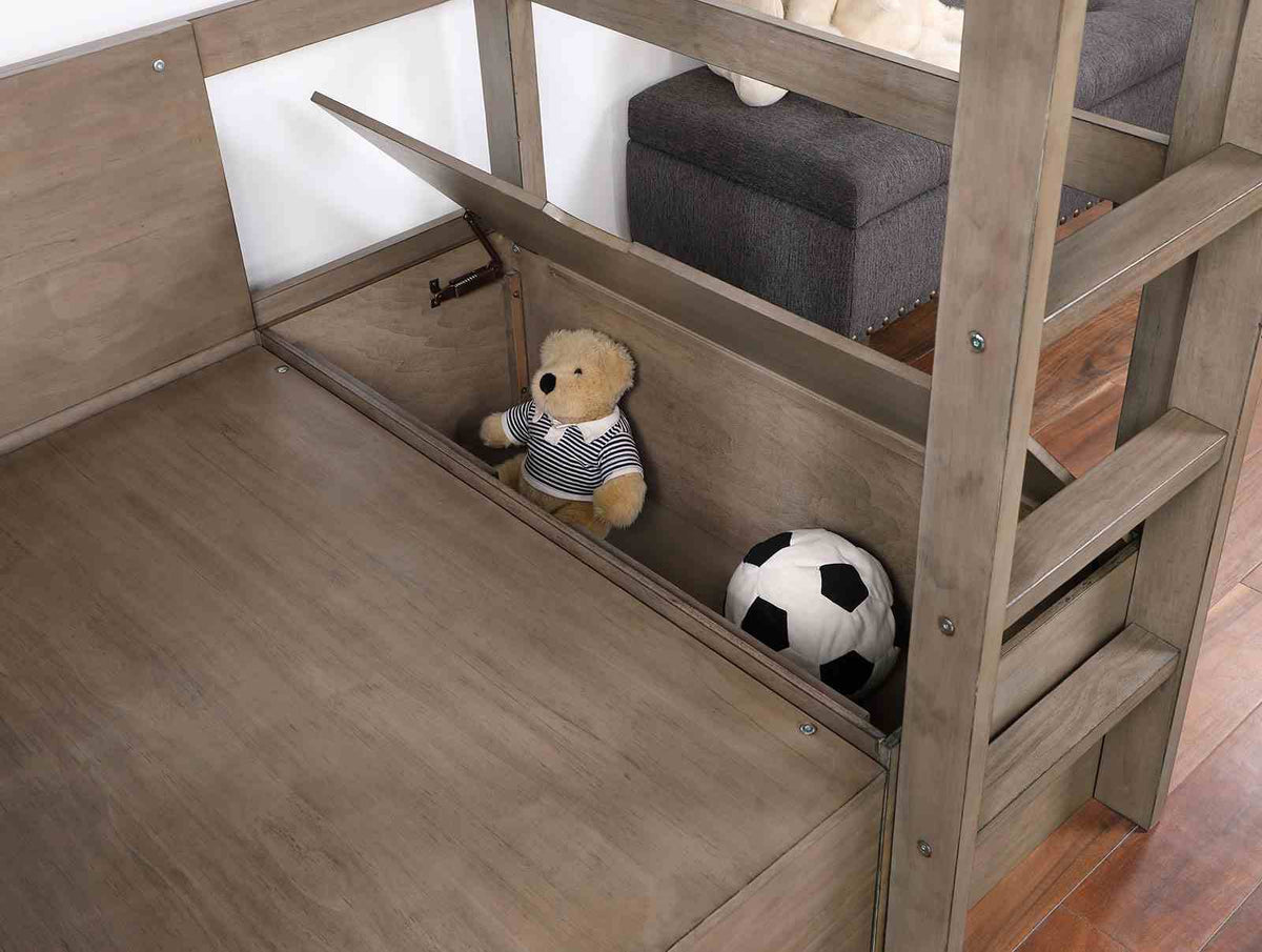 Callistus Warm Gray Twin/Workstation Loft Bed