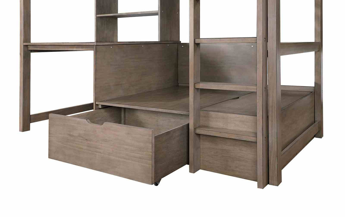Callistus Warm Gray Twin/Workstation Loft Bed