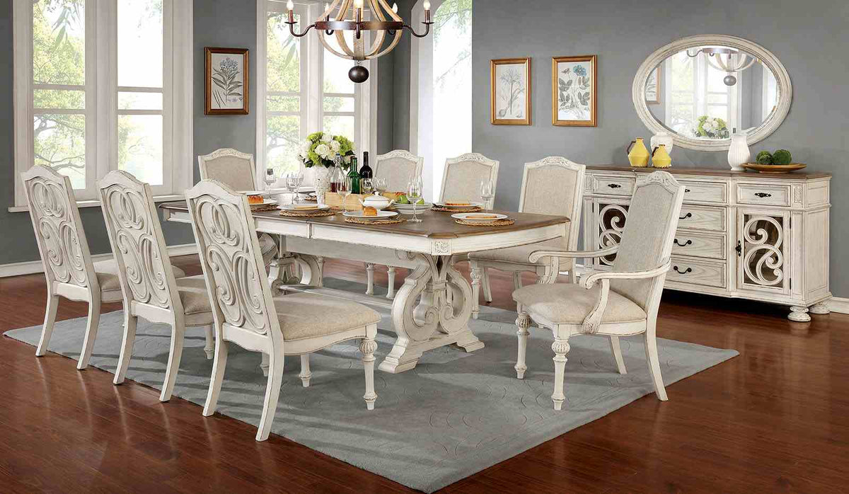 Arcadia Antique White Extendable Dining Table