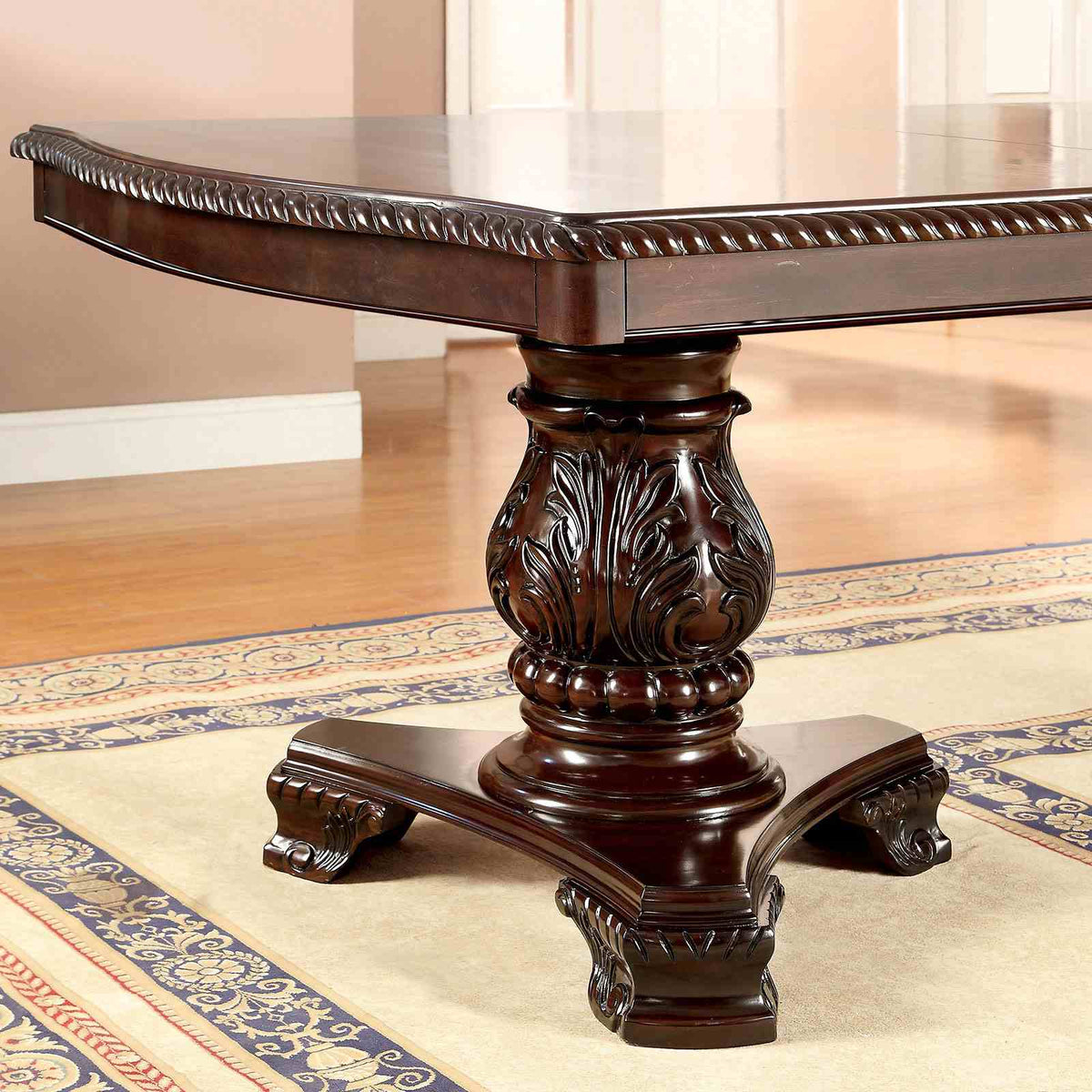 Bellagio Brown Cherry 7-Piece Leatherette Dining Room Set (Table & 6 Chairs)