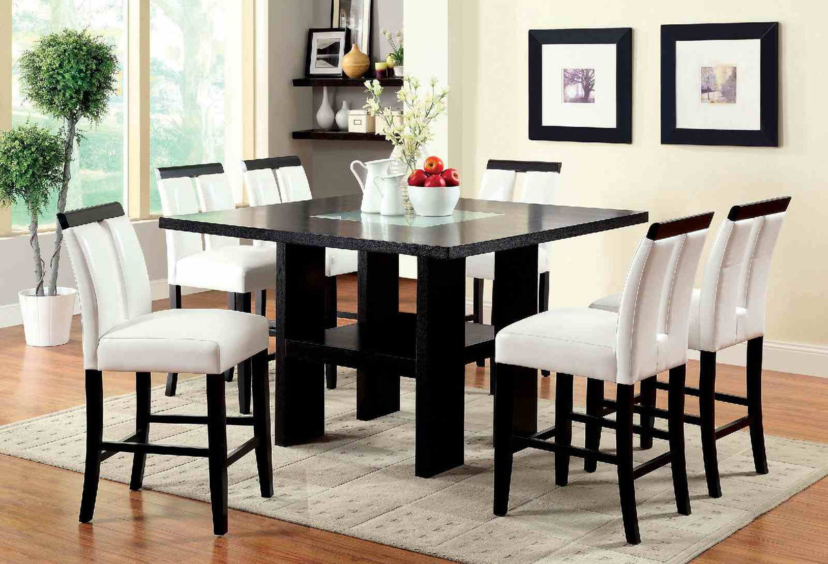Luminar Black 7-Piece Counter Hight Set