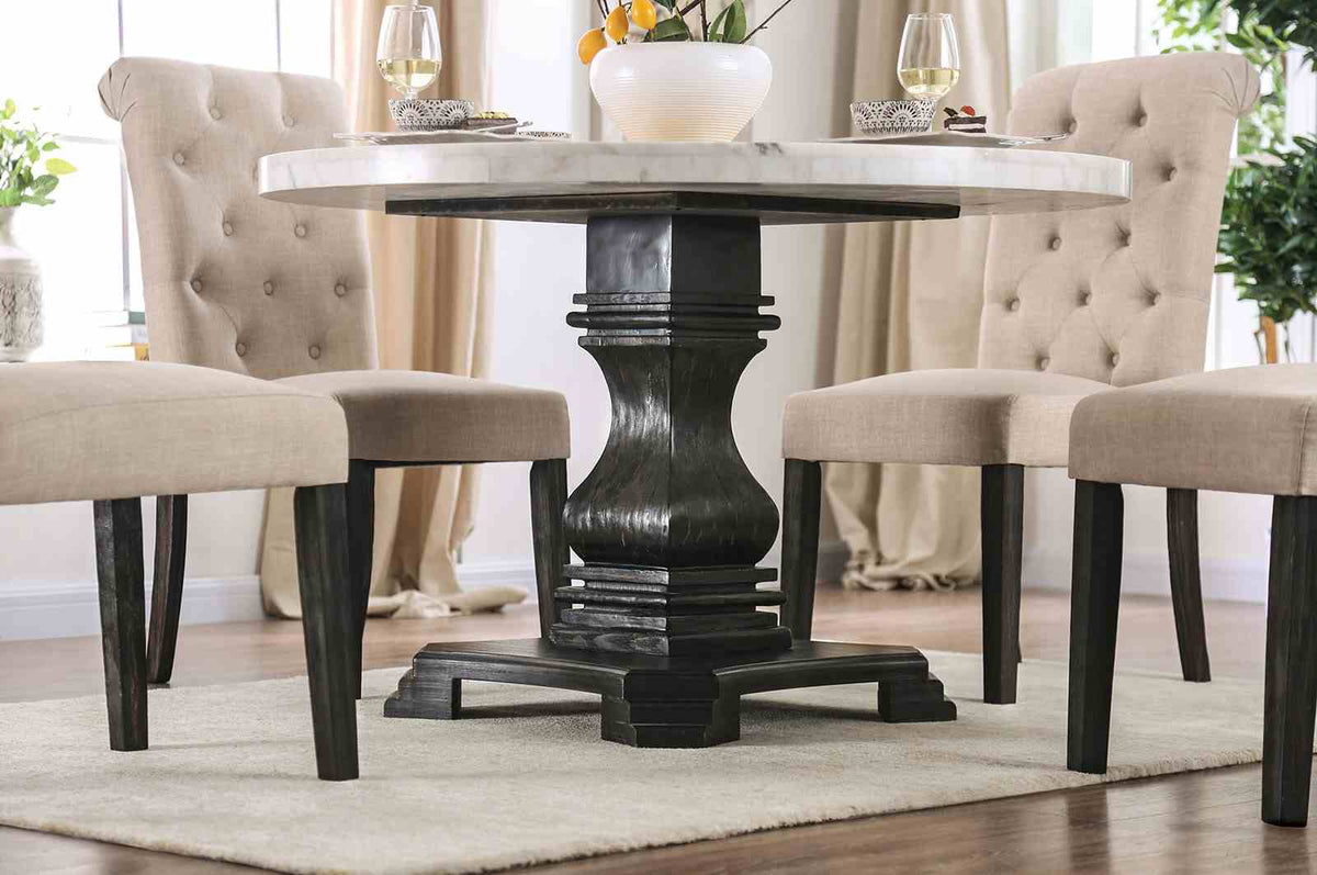 Elfredo White/Antique Black 5-Piece Dining Room Set