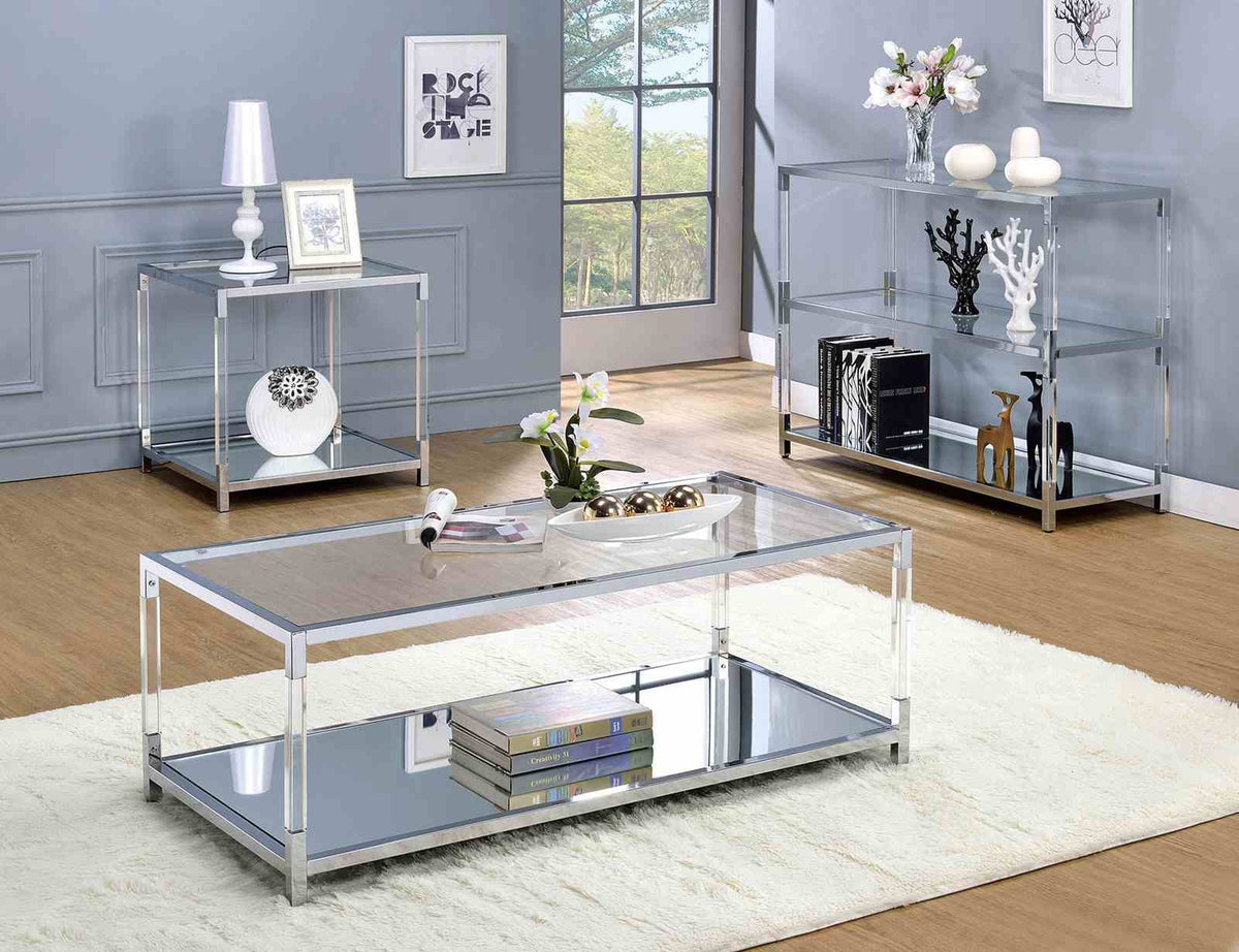 Ludvig Chrome/Clear Coffee Table