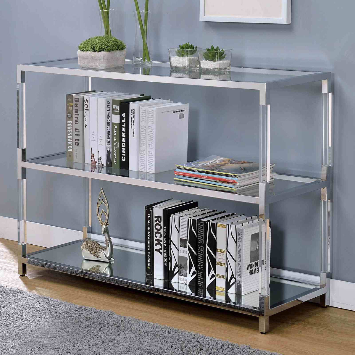 Ludvig Chrome/Clear Sofa Table