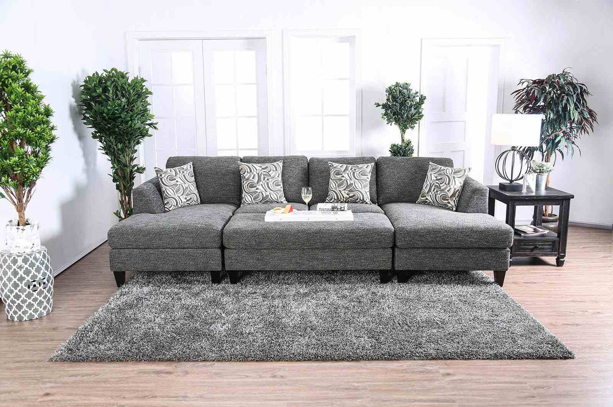Lowry Gray Sectional with Ottoman