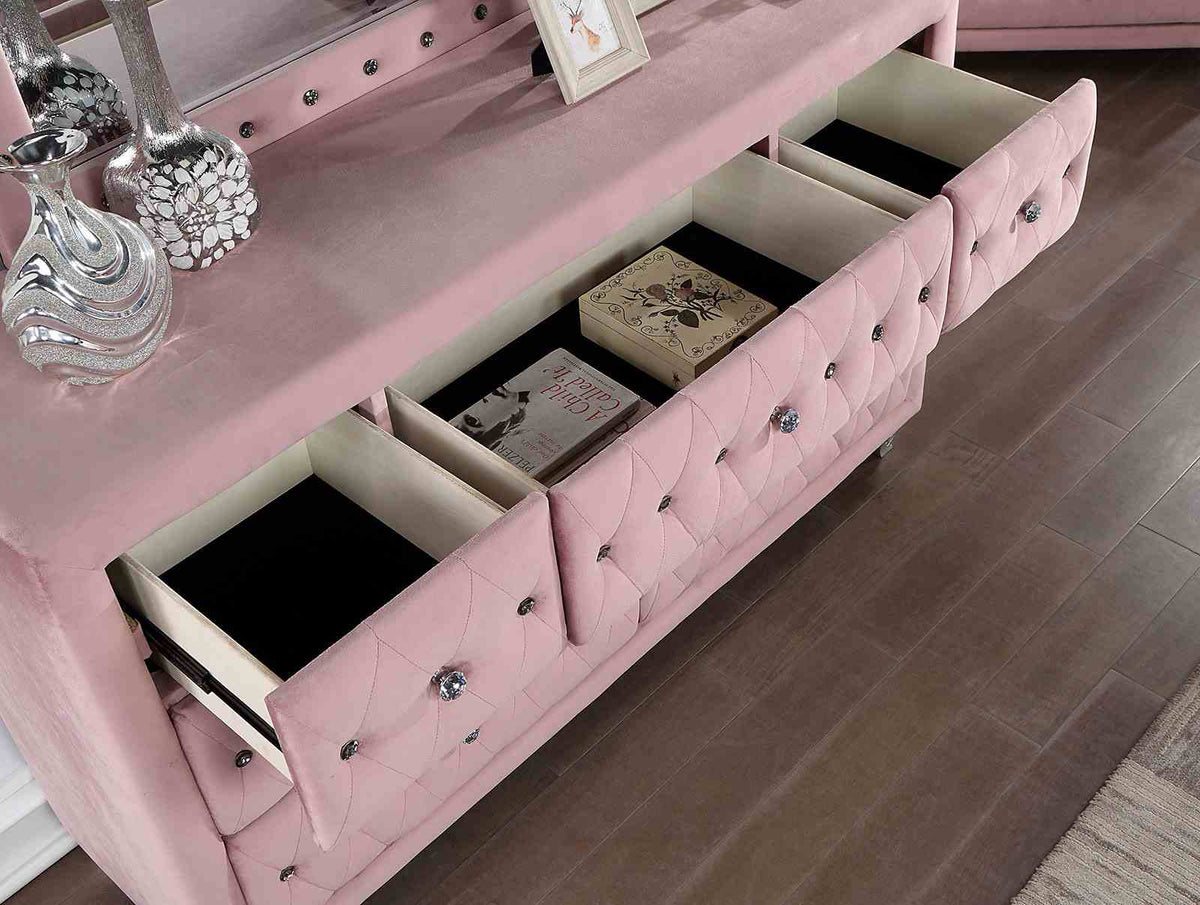 Zohar Pink 4-Piece Full Bedroom Set