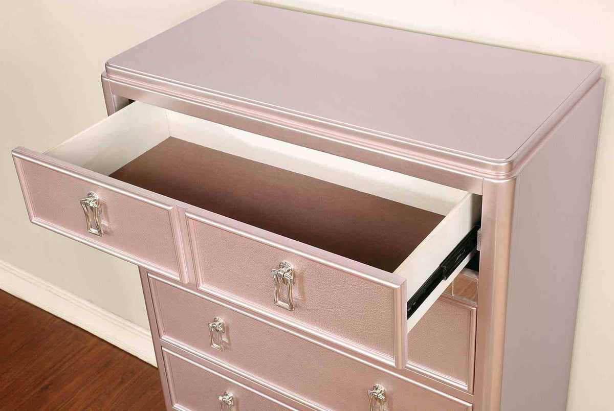 Avior Rose Gold 4-Piece Full Bedroom Set