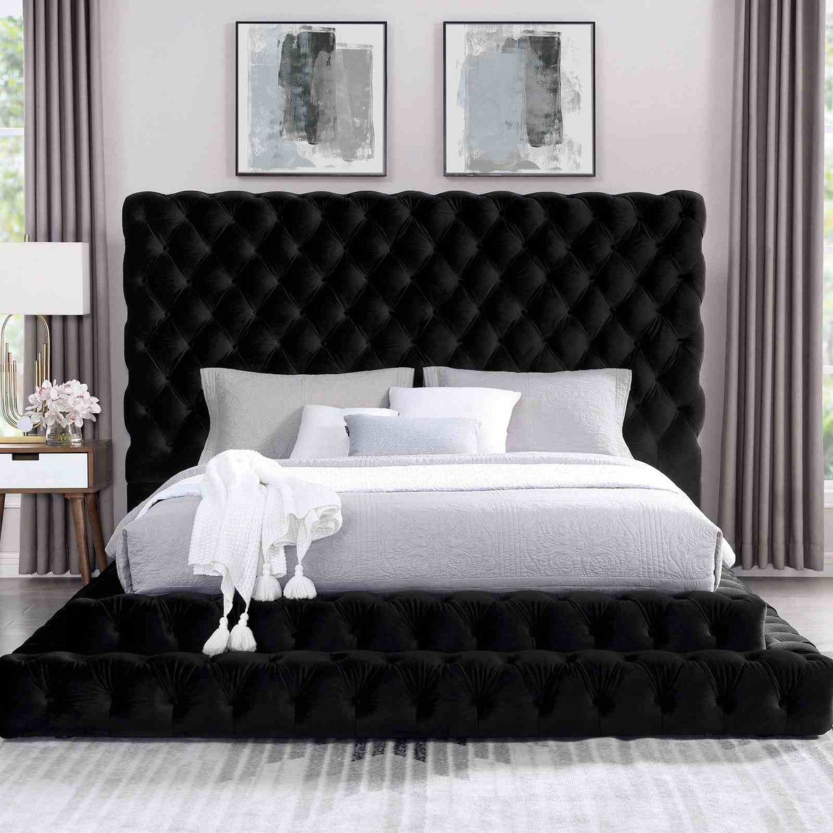 Stefania Black 5 Pc Queen Bedroom Set