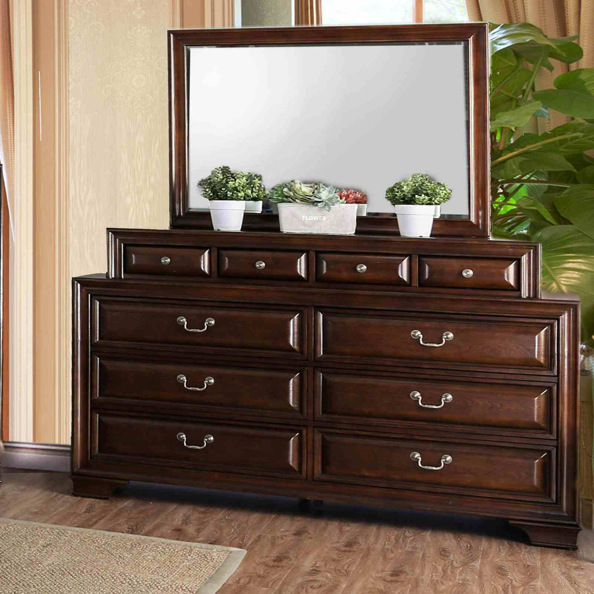 Brandt Brown Cherry 5-Piece Queen Storage Bedroom Set