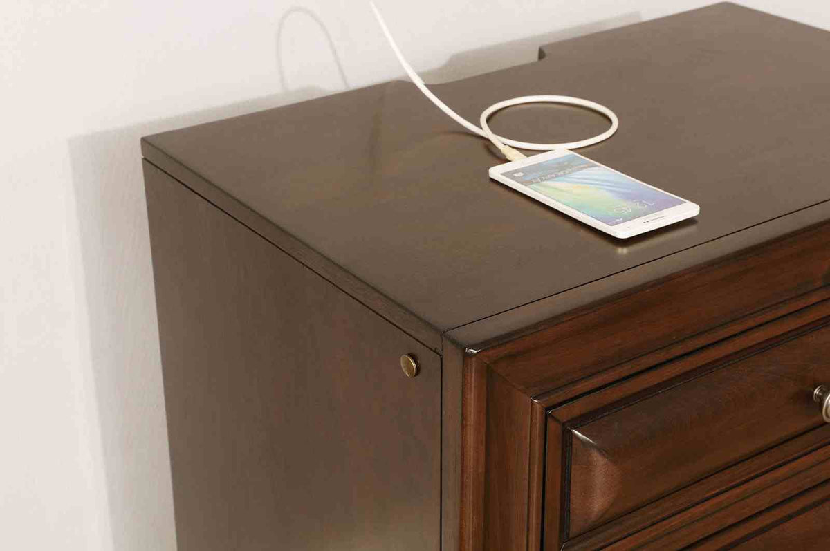 Brandt Brown Cherry 5-Piece Queen Storage Bedroom Set