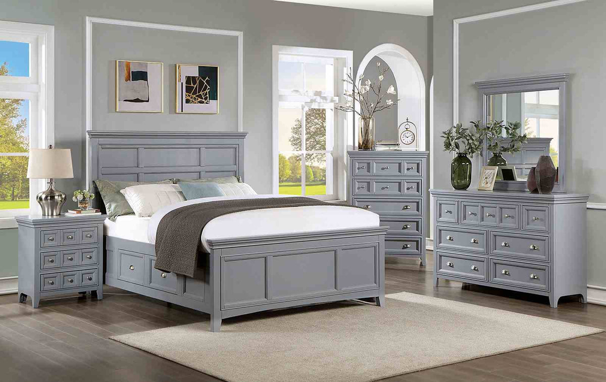 Castlile Gray 5-Piece Queen Storage Bedroom Set