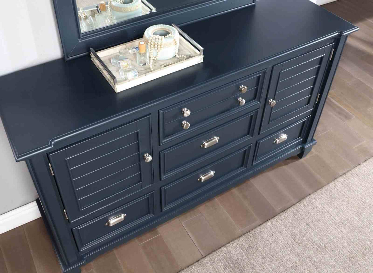 Manzanillo Slate Blue 5-Piece Queen Storage Bedroom Set