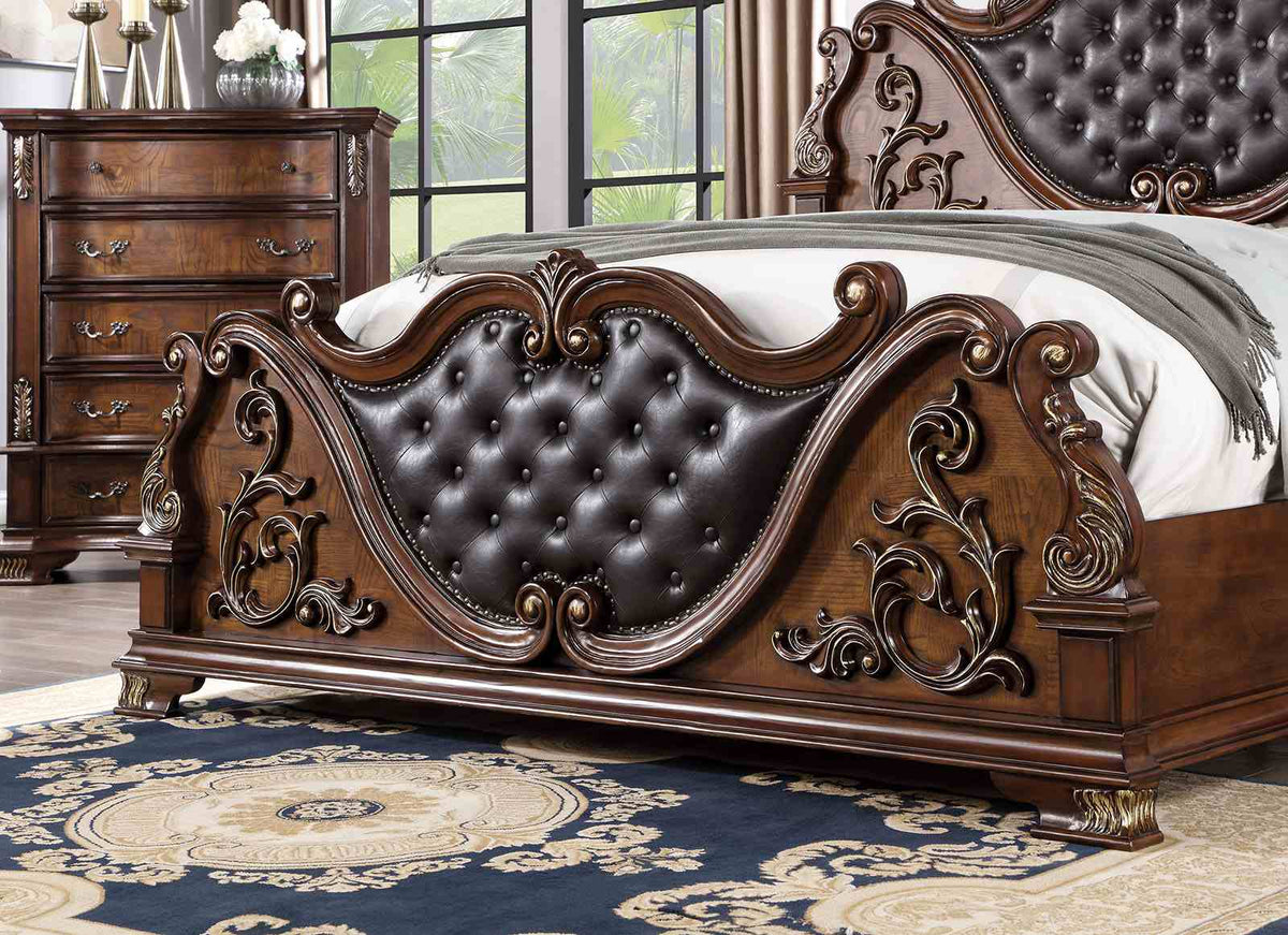 Esparanza Brown Cherry 5-Piece Queen Bedroom Set