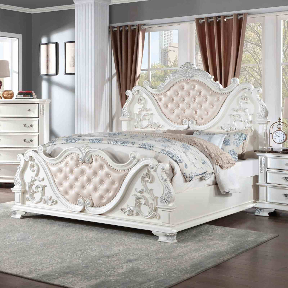 Esparanza Pearl White Queen Bed