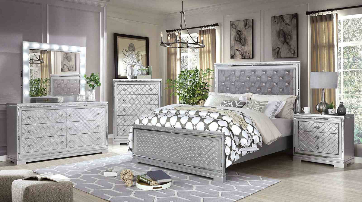 Belleterre Silver 5-Piece Queen Bedroom Set