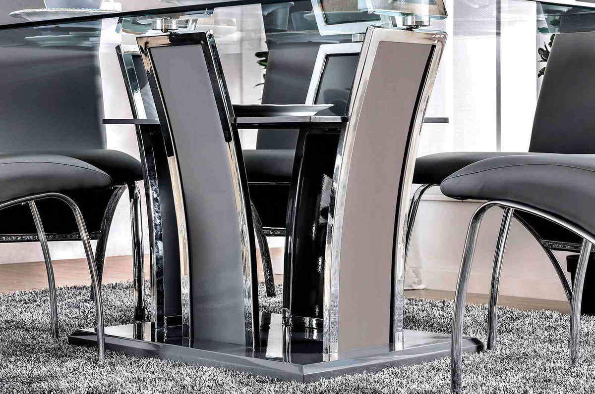 Glenview Gray/Chrome Dining Table, Gray