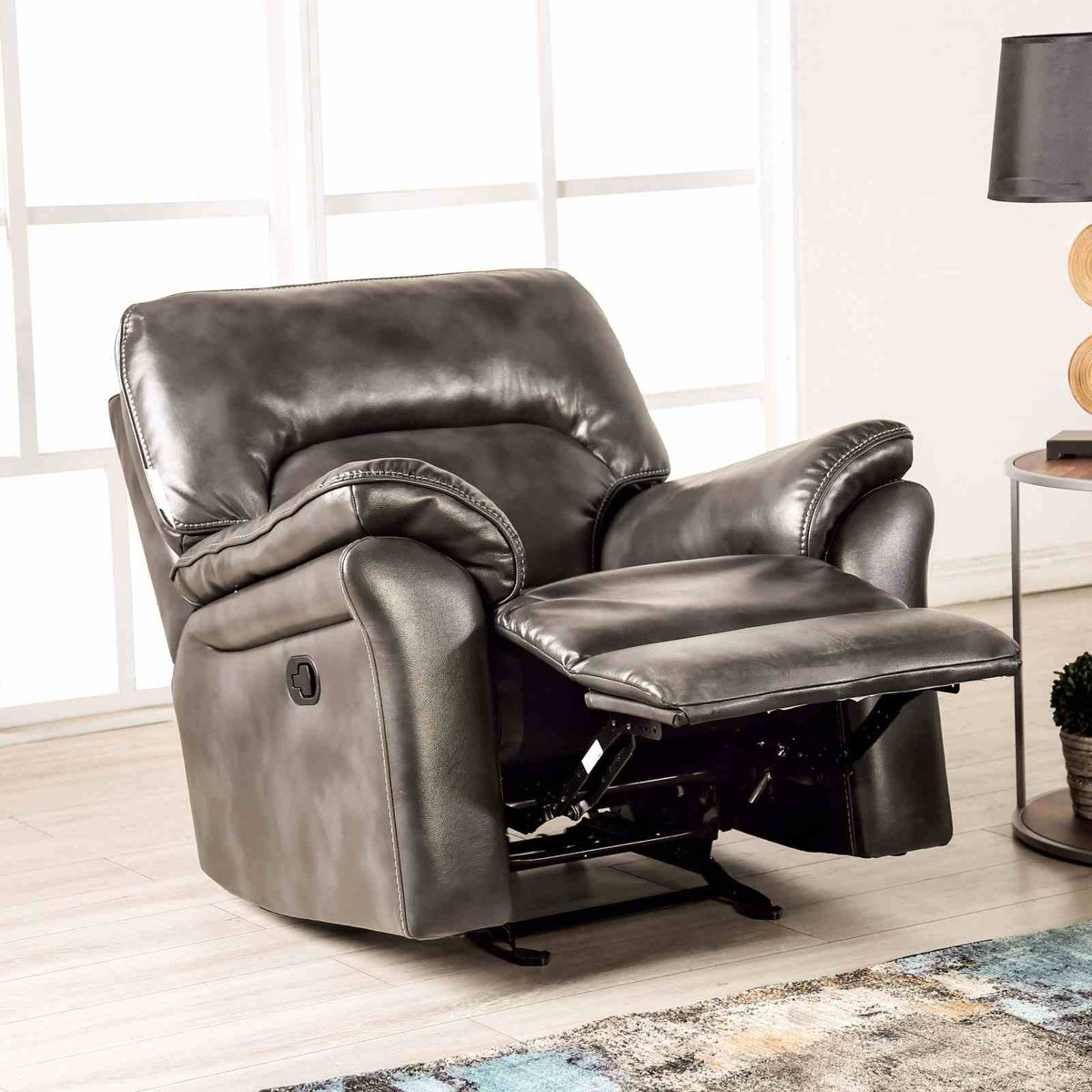 Josias Dark Gray Transitional Reclining Living Room Set