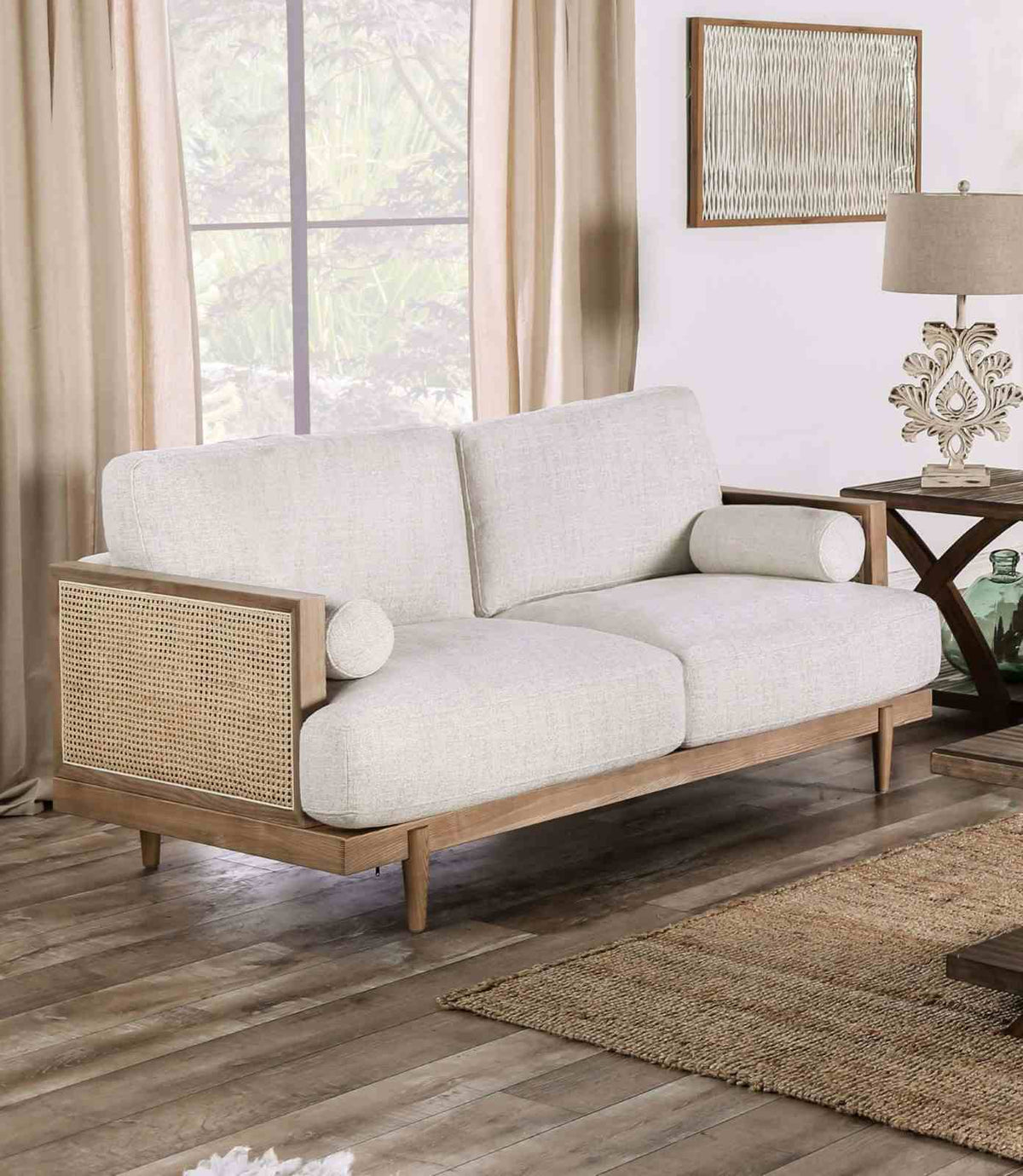 Alesund Light Oak/Beige Loveseat