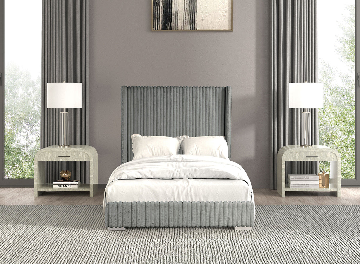 Cadwell Gray Queen Upholstered Platform Bed