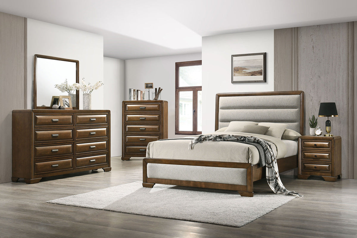 Caerwys Brown/Light Gray Queen Bed