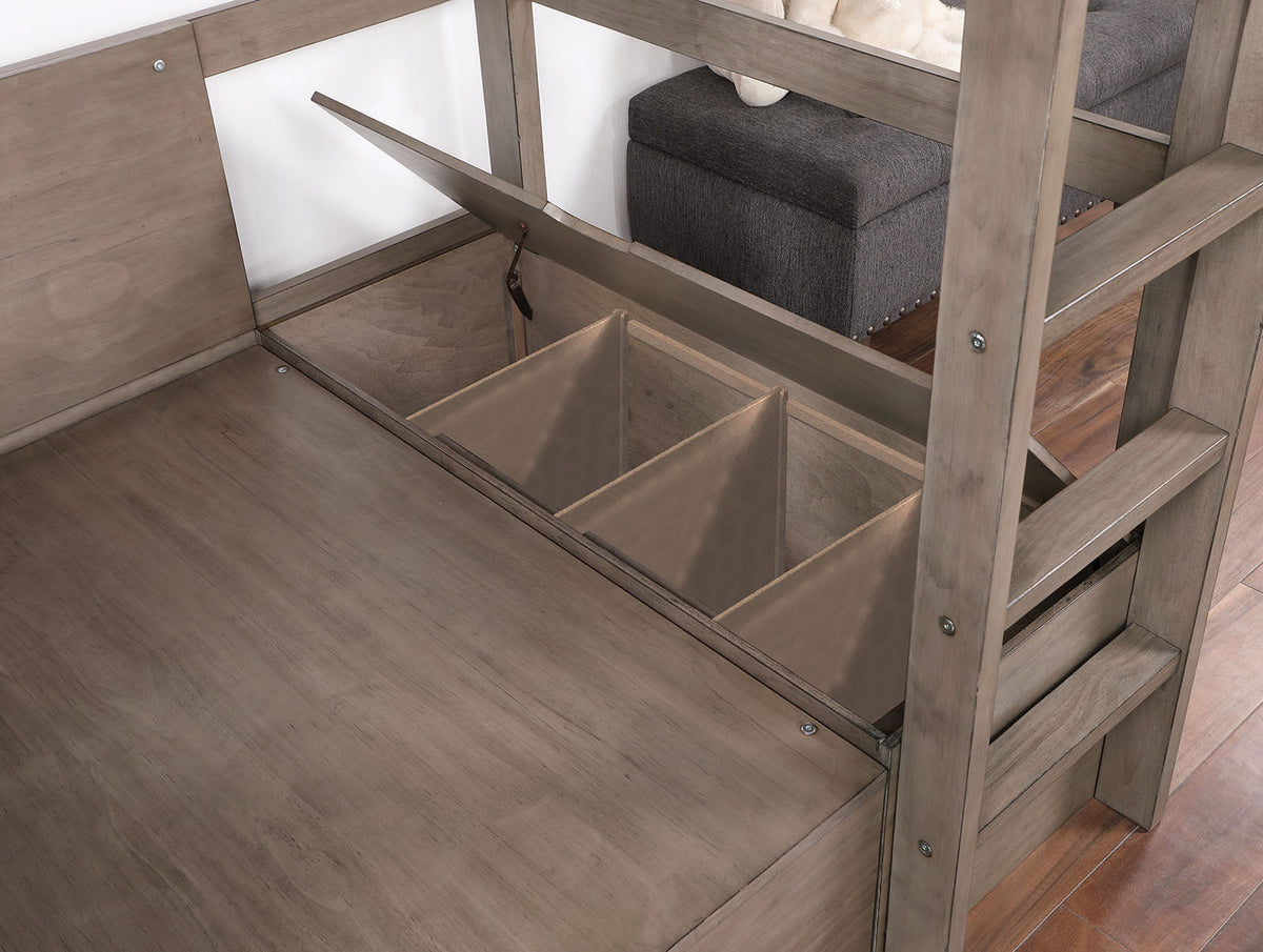 Callistus Warm Gray Twin/Workstation Loft Bed
