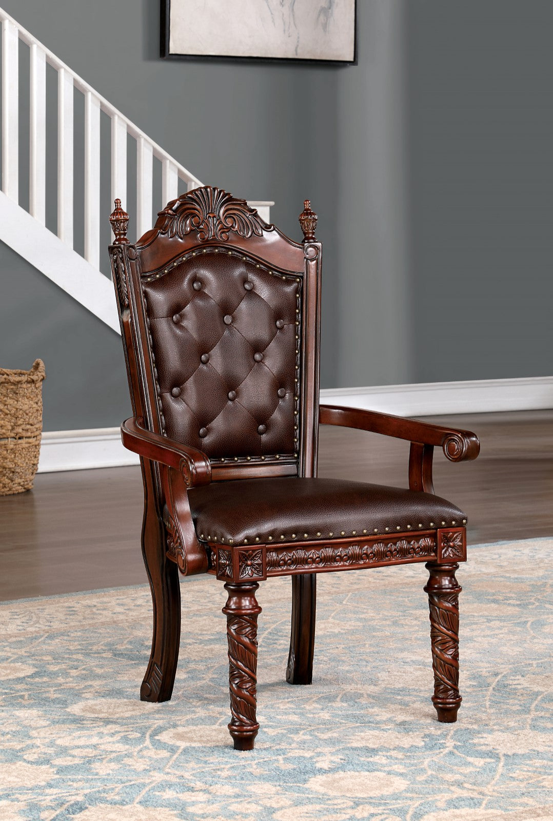 Canyonville Brown Cherry/Dark Brown Arm Chair