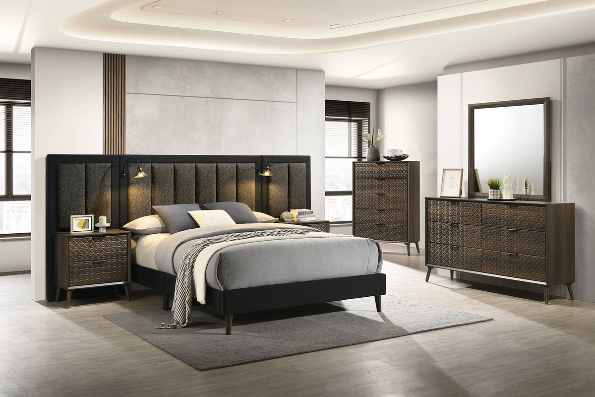 Chalfont Dark Brown Queen Panel Bed
