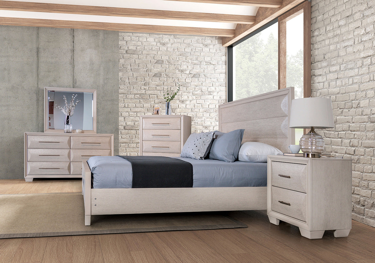 Chemnitz White Oak Transitional Bedroom Set
