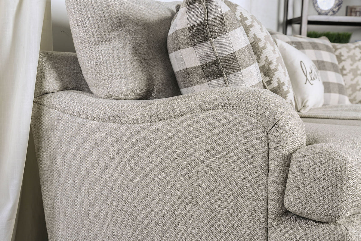 Christine Light Gray Transitional Living Room Set